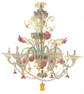 Chandelier Murano colored glass with 8 lights,