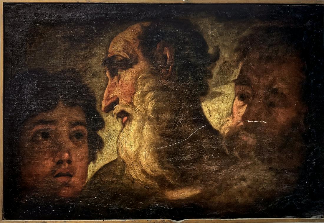 Oil paint on canvas depicting the Three Ages of Man, (1 of 4)