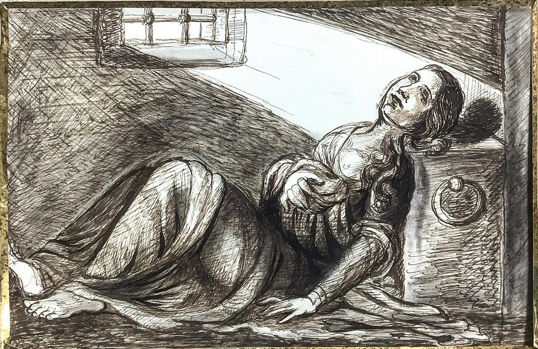 Anonymous artist's drawing depicting St. Agatha in (1 of 4)