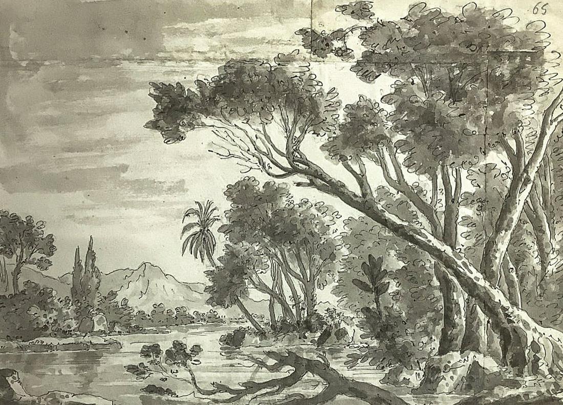 Anonymous author's drawing depicting river Alcantara (1 of 7)