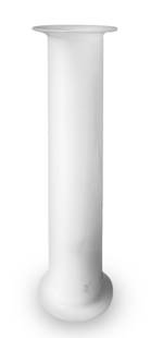 Vistosi Murano, Luciano Vistosi design. Cylindrical: Vistosi Murano, Luciano Vistosi design. Cylindrical glass vase white jacketed. 60s cm H 41x 6