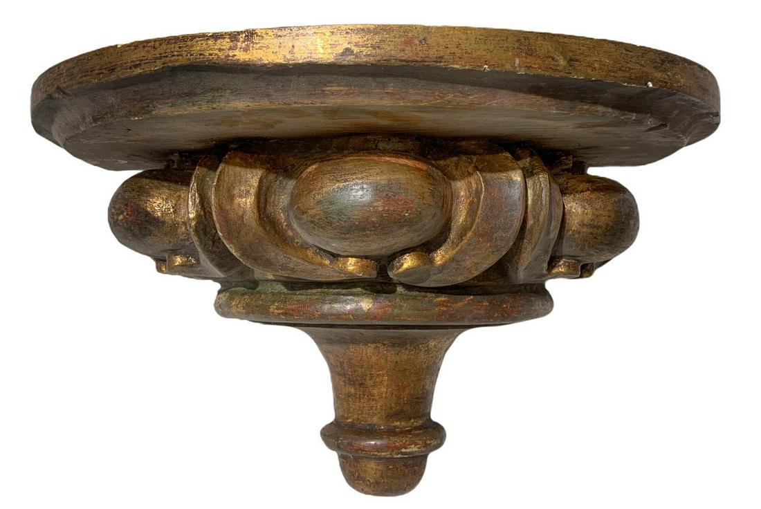 Wall shelf in golden wood, late 19th century.: H cm 20x34