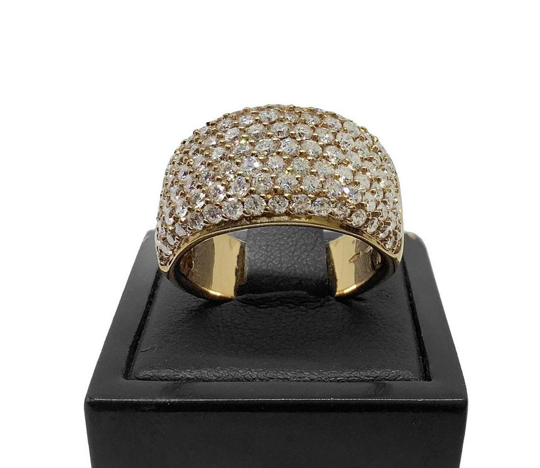 Crivelli, Bruno - Ring with diamonds: size 16 Wide band model ring with 2.75 ct Diamonds pave, in 18 Kt g Antique for 12.90 gr