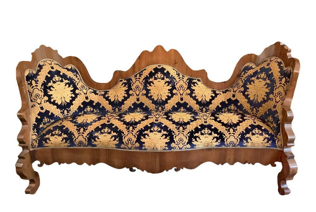 Sicilian Louis Philippe sofa in walnut wood (1 of 5)