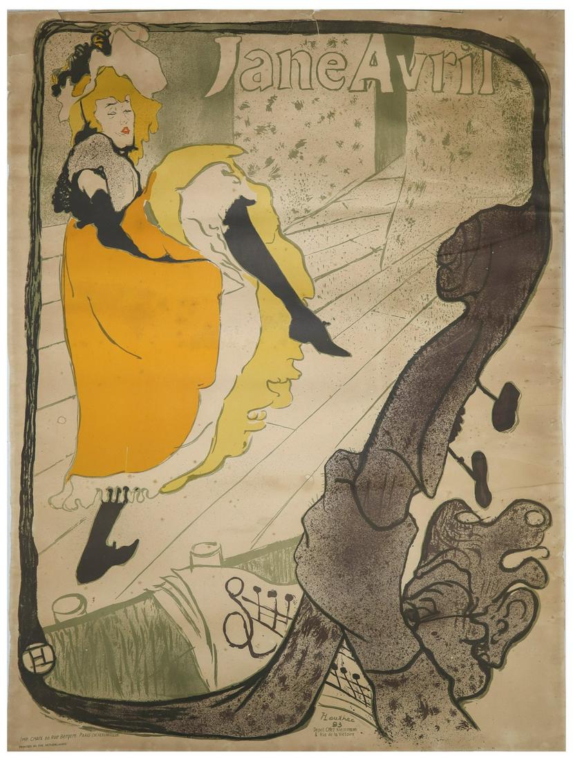 Henri de Toulouse-Lautrec (French 1864-1901)  - Exhibition poster - Jane Avril - Jardin de Paris, (1 of 4)