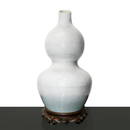 Pumpkin-shaped vase in shades of pearly white, 19th century