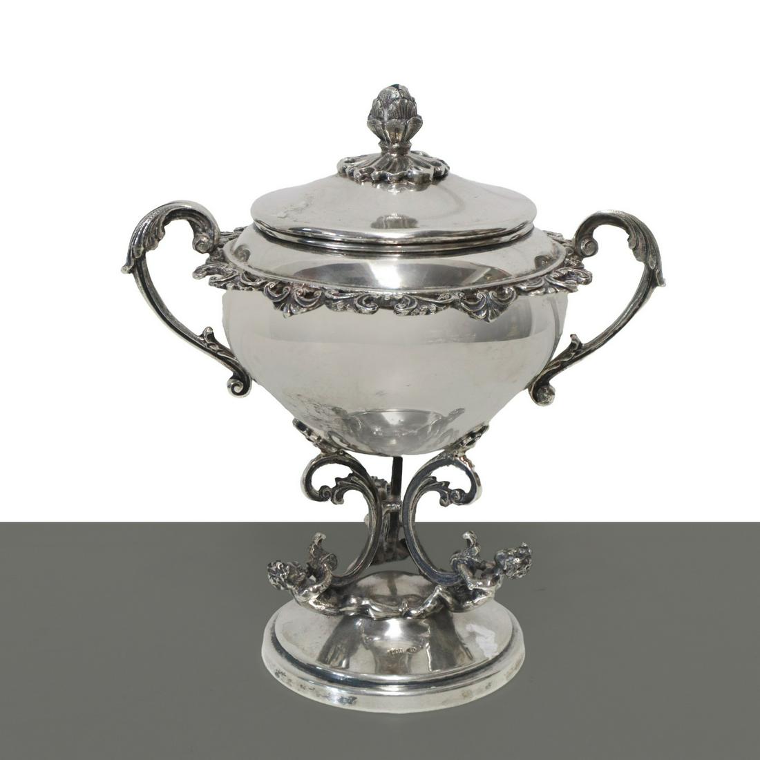 silver sugar bowl, Early 20th century (1 of 4)