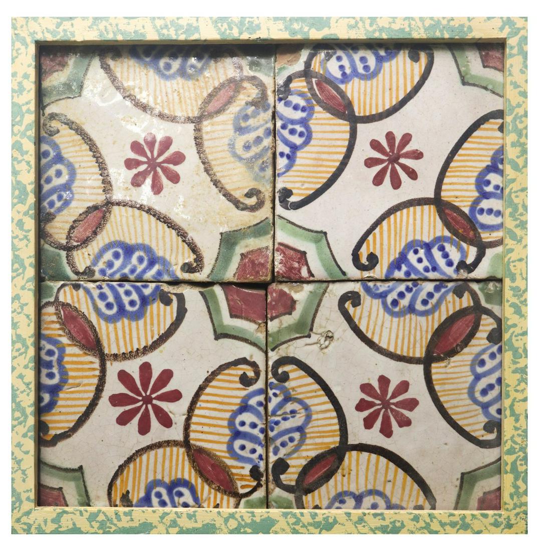 Composition of 4 Vietri tiles, Nineteenth century (1 of 3)