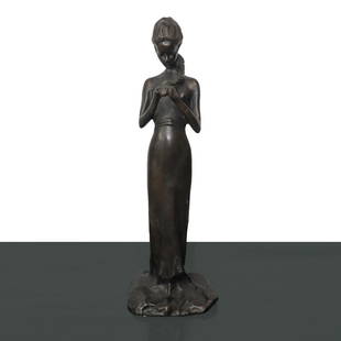 PAOLO TROUBETZKOY (INTRA 1866-Pallanza 1938) - Bronze woman: H 43 cm Signature engraved on the base