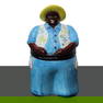 Villa d'Este - Mamy biscuit jar, with blue dress