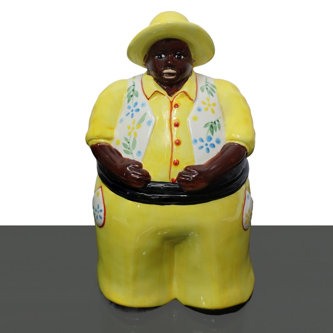 Villa d'Este - Mamy cookie jar with yellow dress: H 26.5 cm