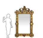 Important mirror in gilded wood with gold leaves, nineteenth century