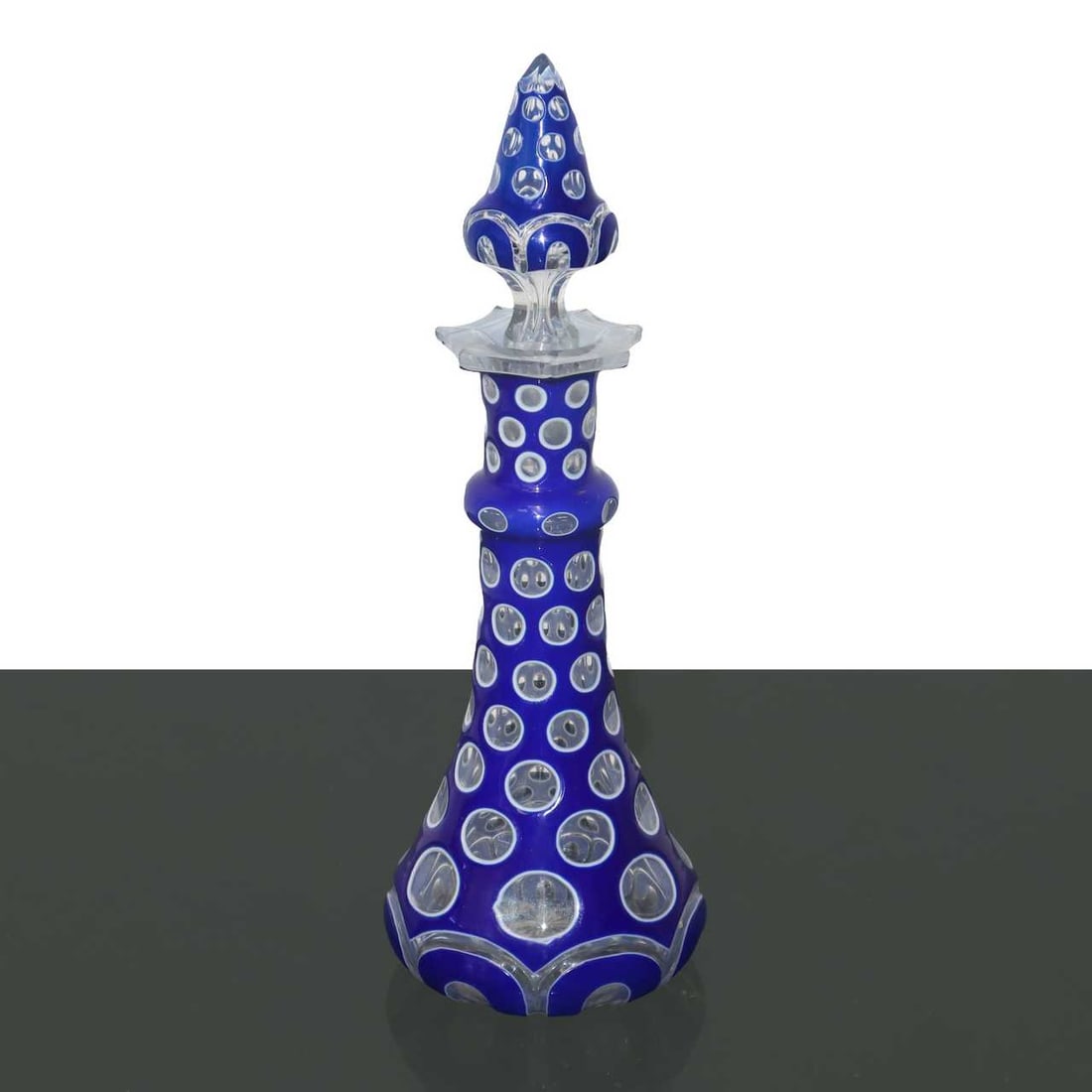 Boston and  Sandwich Glass - Antique cobalt glass perfume bottle, late 19th century (1 of 2)