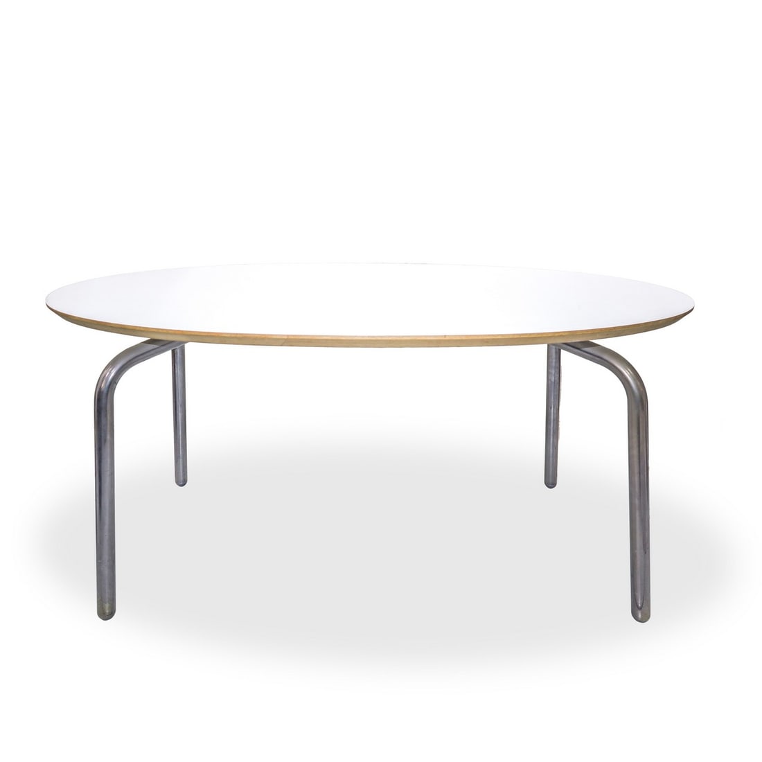 Cappellini Design - Oval table with white wooden top and metal feet: h cm 70X149X101