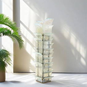 Carlo Nason per Mazzega - Cactus model floor lamp in opalescent glass , 60's (1 of 3)