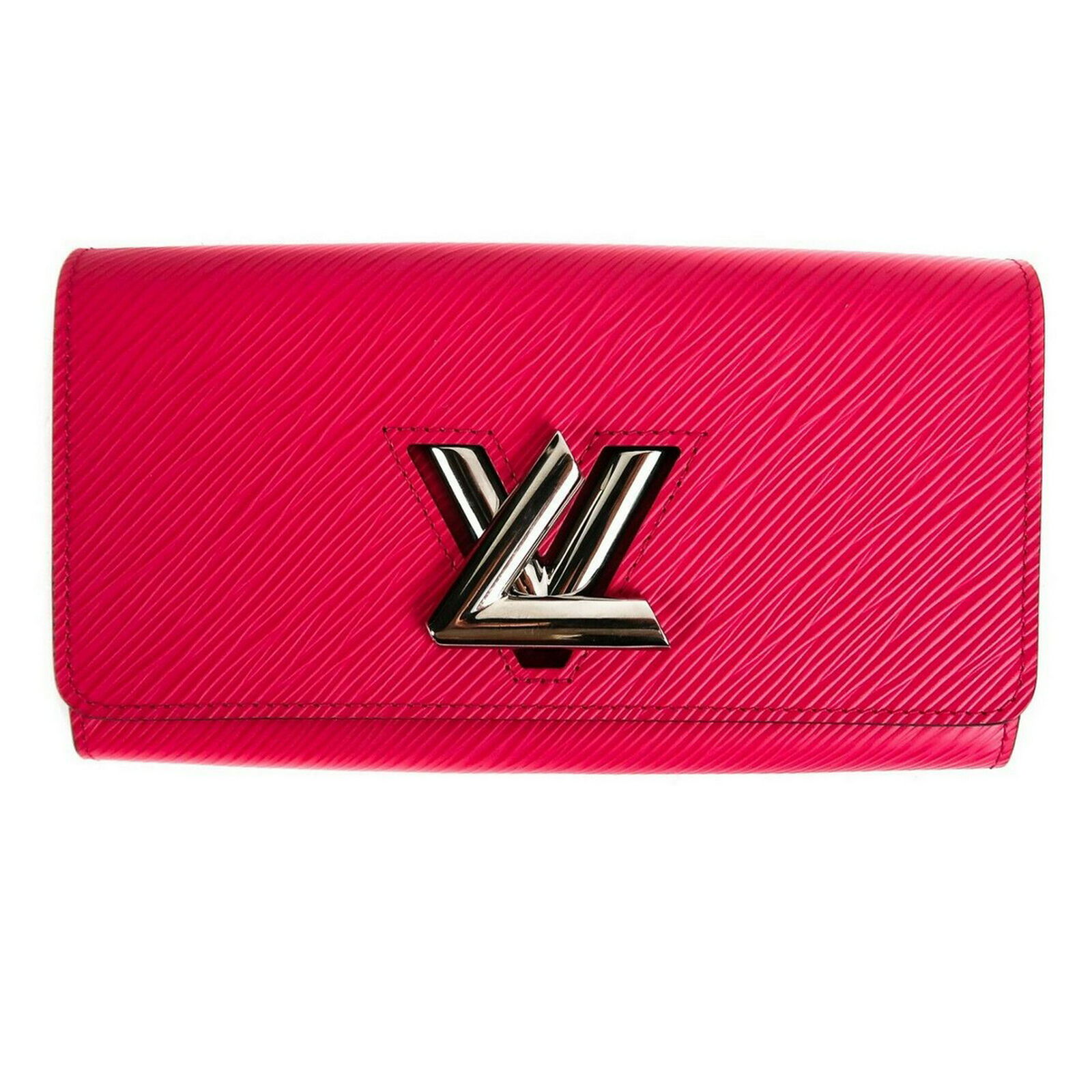 Louis Vuitton - Epi Leather Twist Chain Wallet - Long: Louis Vuitton - Epi Leather Twist Chain Wallet - Color: Hot Pink, Material: Leather - Size: Long - Details: LV logo, flap closure, box included, dustbag included, serial codes included, item # TPDI36