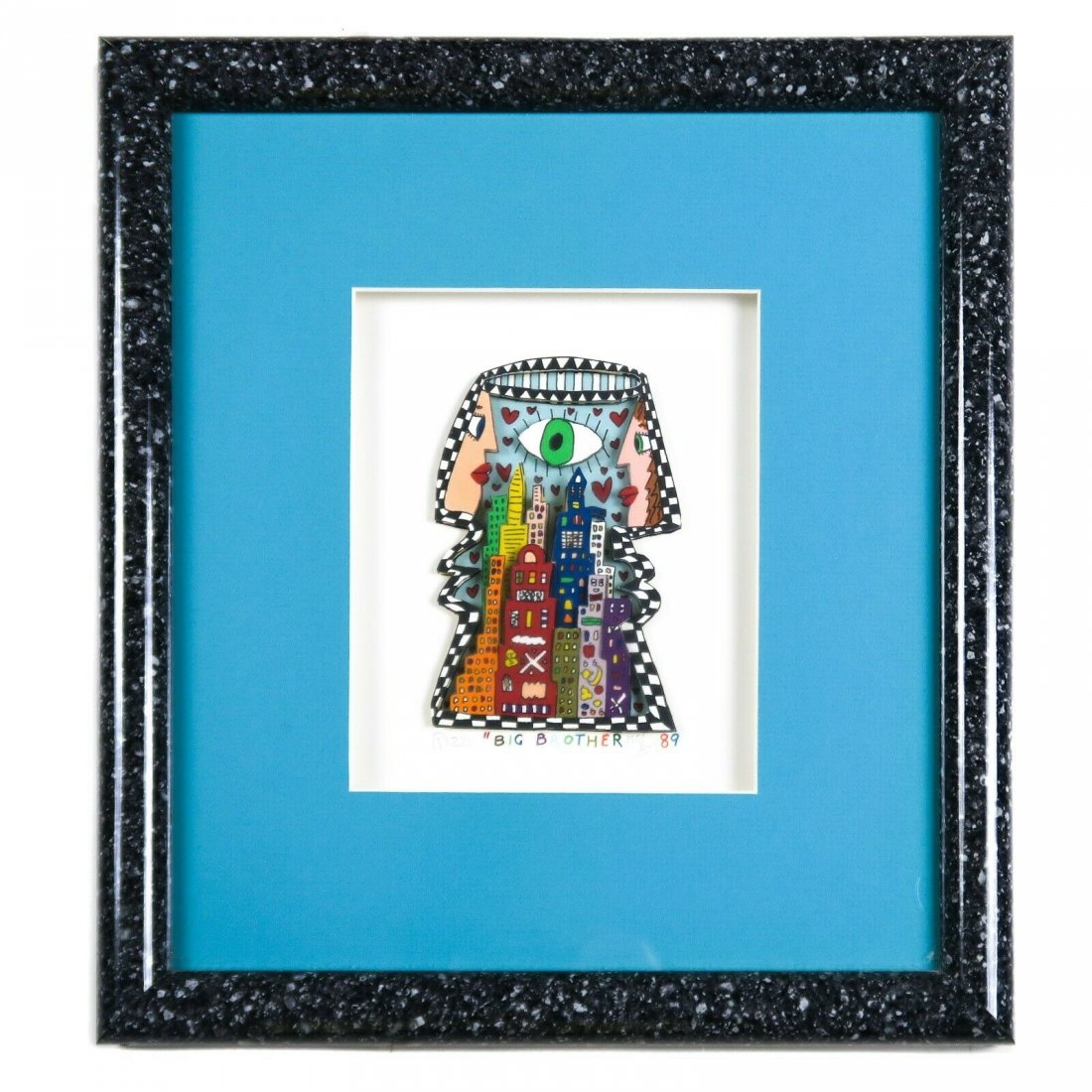 James Rizzi - 3D - Big Brother - Signed & Numbered: James Rizzi - 3d - Art - Big Brother - Details: signed & numbered - limited edition - item # DLOM2 - Measurements: Art: 3.25" x 4.75" / Frame: 11.5" x 13" - Condition: Good Condition - 100% Authentic