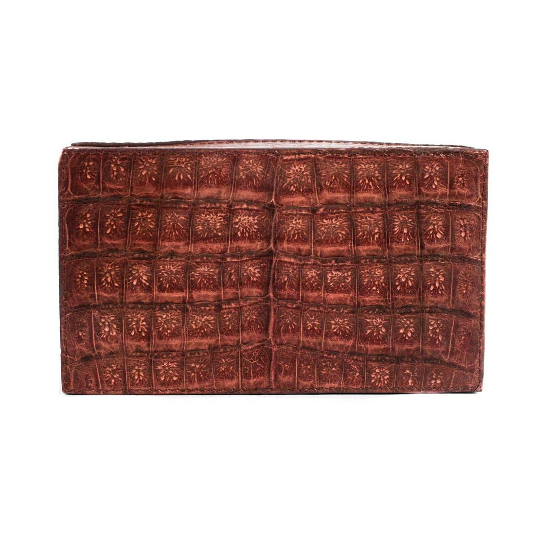 Nancy Gonzalez - New - Crocodile Brown Caiman Box: New Nancy Gonzalez - Brown crocodile caiman box clutch Color: Brown Material: Crocodile Details: - silver toned hardware - item # EBAR3 Condition: New with tags Measurements: Length: 6” / 15 cm 