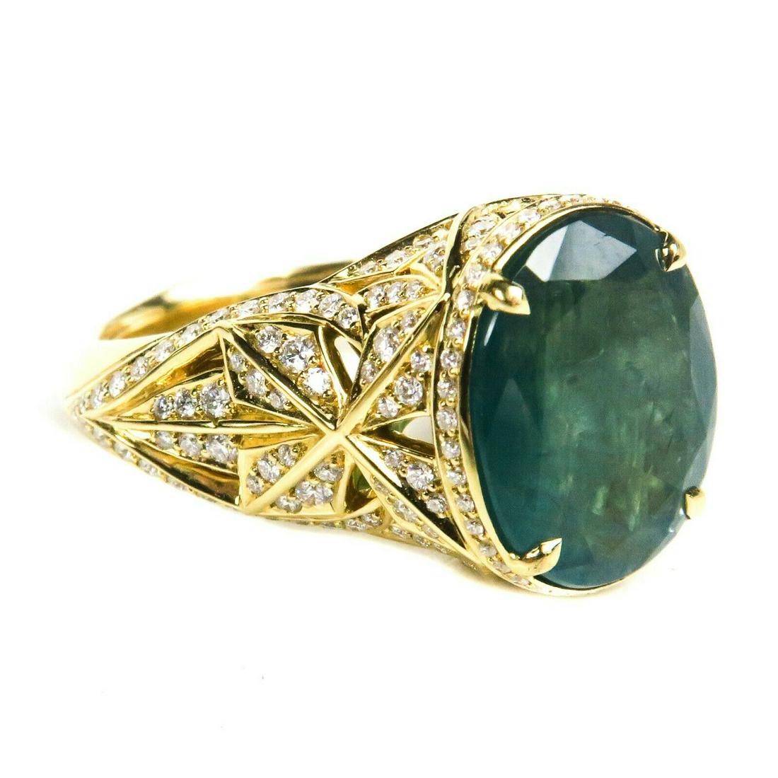 Kat Florence $25K Diamond Ring 18K Gold - Blue Green: Kat Florence $25K Diamond Ring 18K Gold - Blue Green Grandiderite Stone - US 8 Details: - grandiderite center - diamond detailing - item #SPIT130 Condition: Excellent Condition - gently used light wea