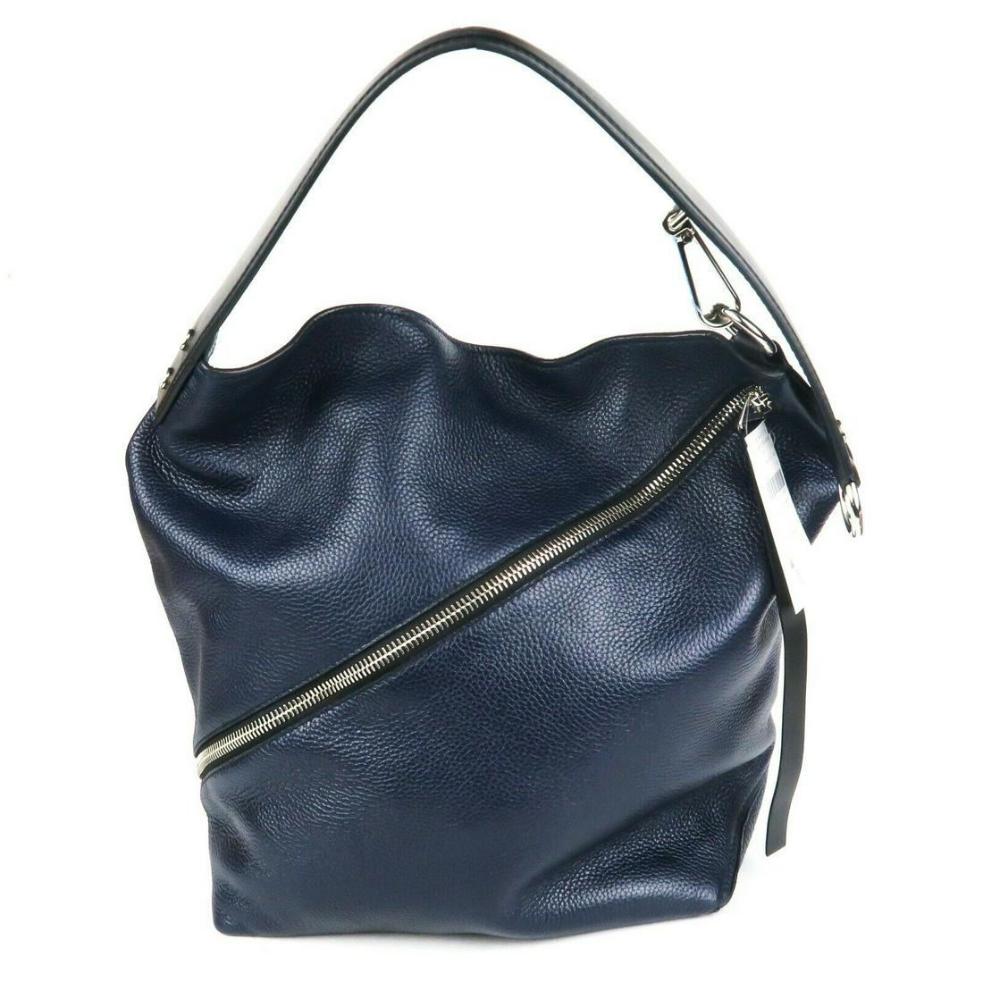 Proenza Schouler - New - Blue Leather Hobo Bag -: Proenza Schouler - New - Blue Leather Hobo Bag - Diagonal Zipper - Medium Details: - black leather handle - diagonal zipper detail - silver-tone hardware - includes dustbag - item #DCOH6 Measurements