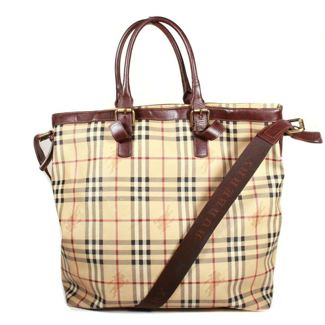 Burberry - Plaid Messenger Carryon Luggage Bag - Yellow: Burberry - Unisex Plaid Messenger Carryon Luggage Bag Color: Yellow, Brown Material: Leather ------------------------------------------------------------ Details: - long shoulder strap - plaid pattern