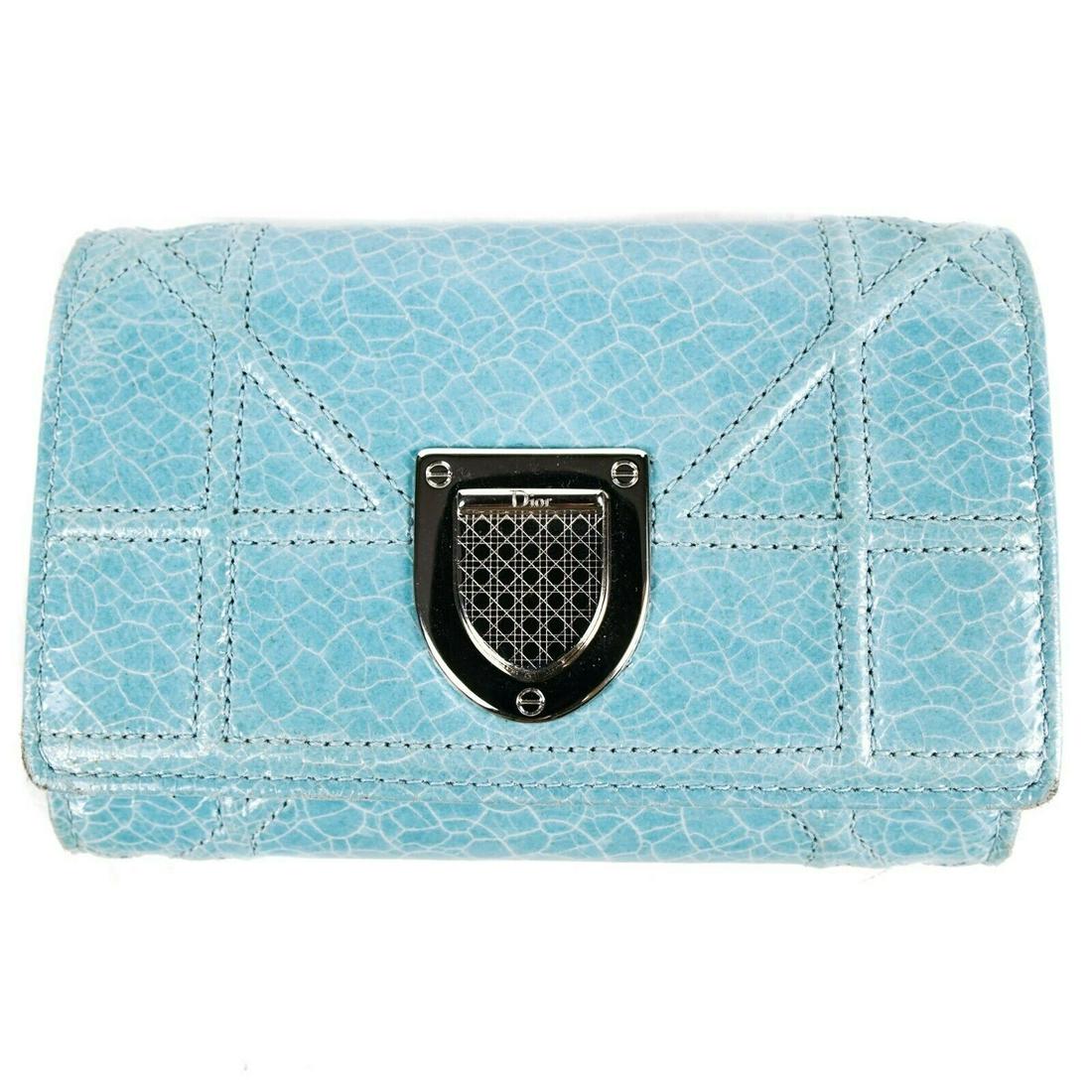 Christian Dior - Diorama Wallet - Small - Light Blue -: Christian Dior - Diorama Wallet Size: Small Color: Light Blue Material: Leather ------------------------------------------------------------ Details: - silver-tone hardware - includes authenticity car