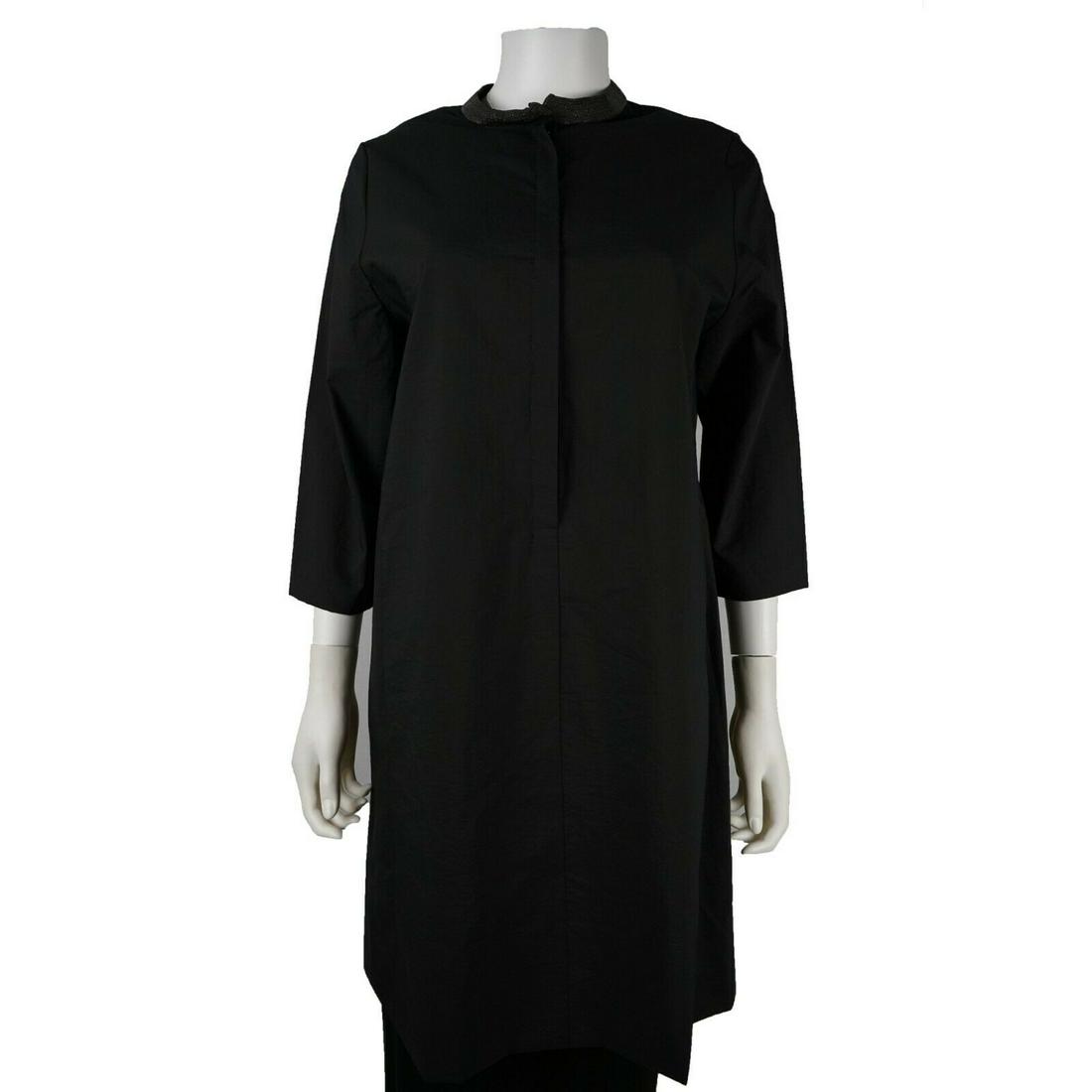 Brunello Cucinelli - Dress with Chain Mesh Detail - L: Brunello Cucinelli - Dress with Chain Mesh Neck Detail Size: US L - Large Color: Black Materials: Cotton Blend ------------------------------------------------------------ Details: - chain mesh neck d