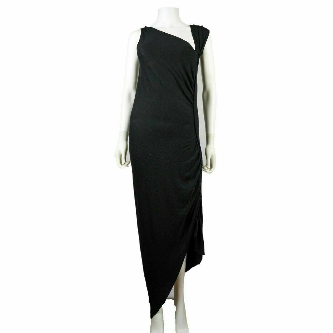 Rick Owens - Black Hi-Low Scrunched Dress - US 6: Rick Owens - Black Hi-Low Scrunched Dress - US 6 Color: Black Size: US 6 - IT 40 Material: Rayon / Nylon / Wool / Angora ------------------------------------------------------------ Details: - hi-low