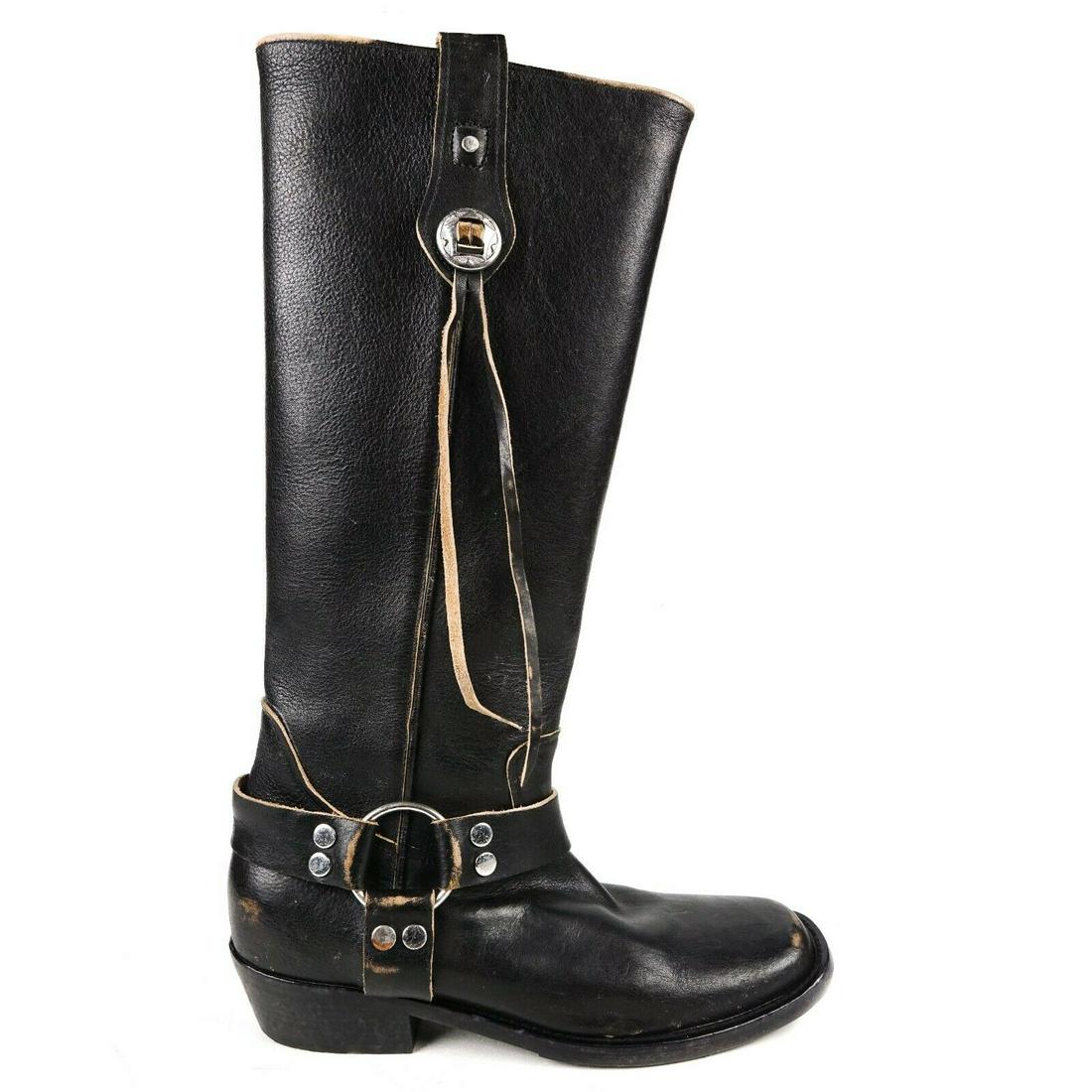 Balenciaga - Boots with Tassels - Black Leather - US 7: Balenciaga - Black Leather Square Toe Boots Size: Women's US 7 - 37 Color: Black Material: Leather ------------------------------------------------------------ Details: - black leather tassels - squar
