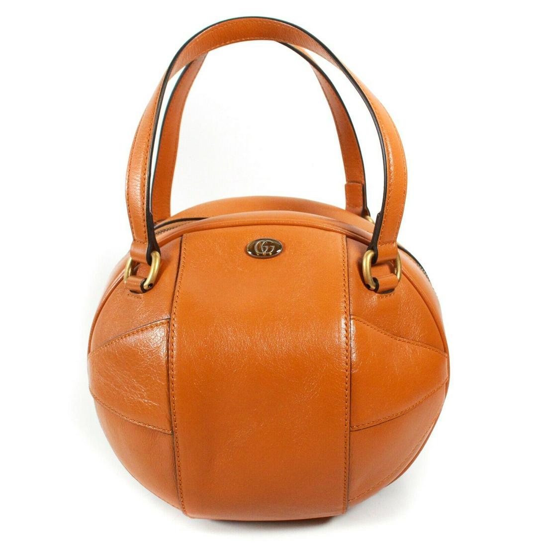 Gucci - 2019 Runway - Basketball Handbag Color: Tan: Gucci - 2019 Runway - Basketball Handbag Color: Tan Material: Leather ------------------------------------------------------------ Details: - Gold-toned Hardware - no shoulder strap, but you can add o