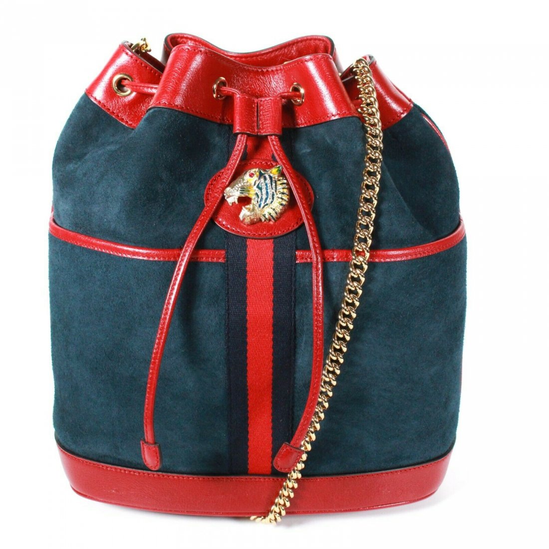 Gucci - New  Drawstring Crossbody Web Stripe Tiger Tote (1 of 4)
