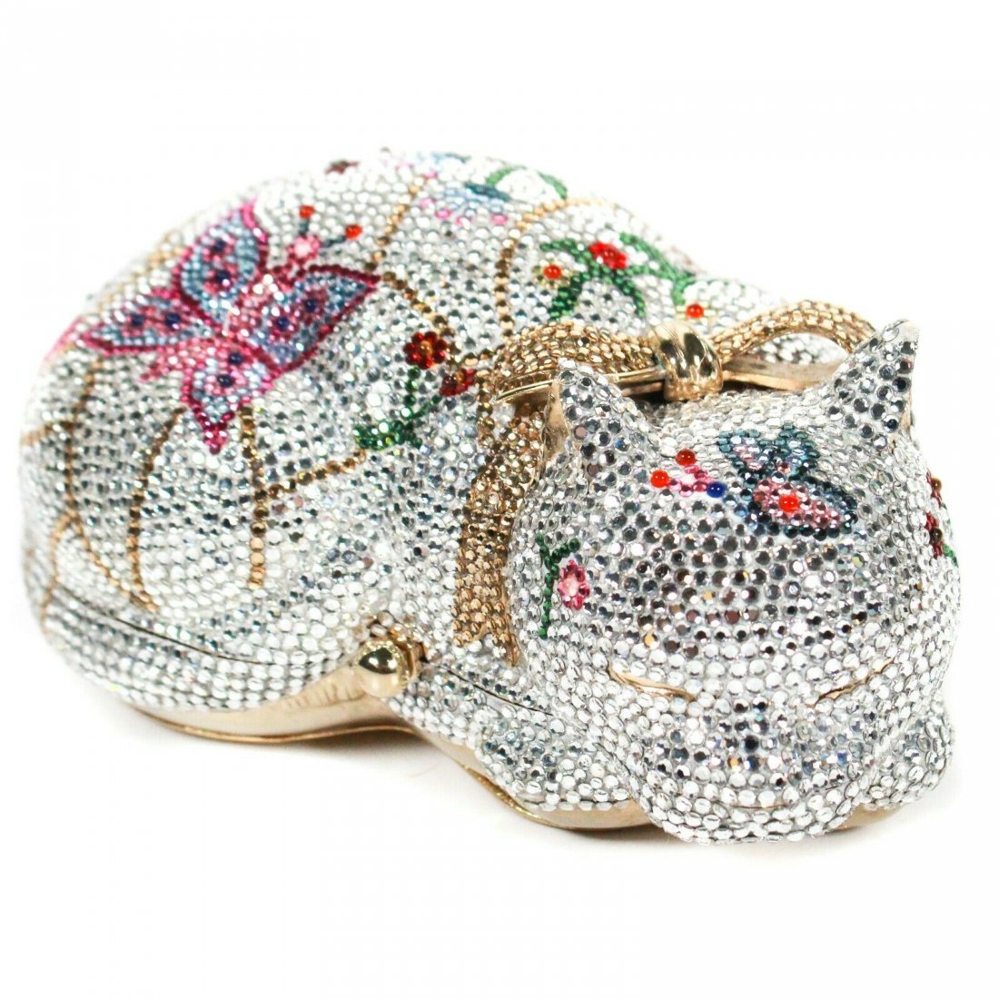 Judith Leiber  Swarovski Minaudiere Sleeping Cat Clutch (1 of 4)