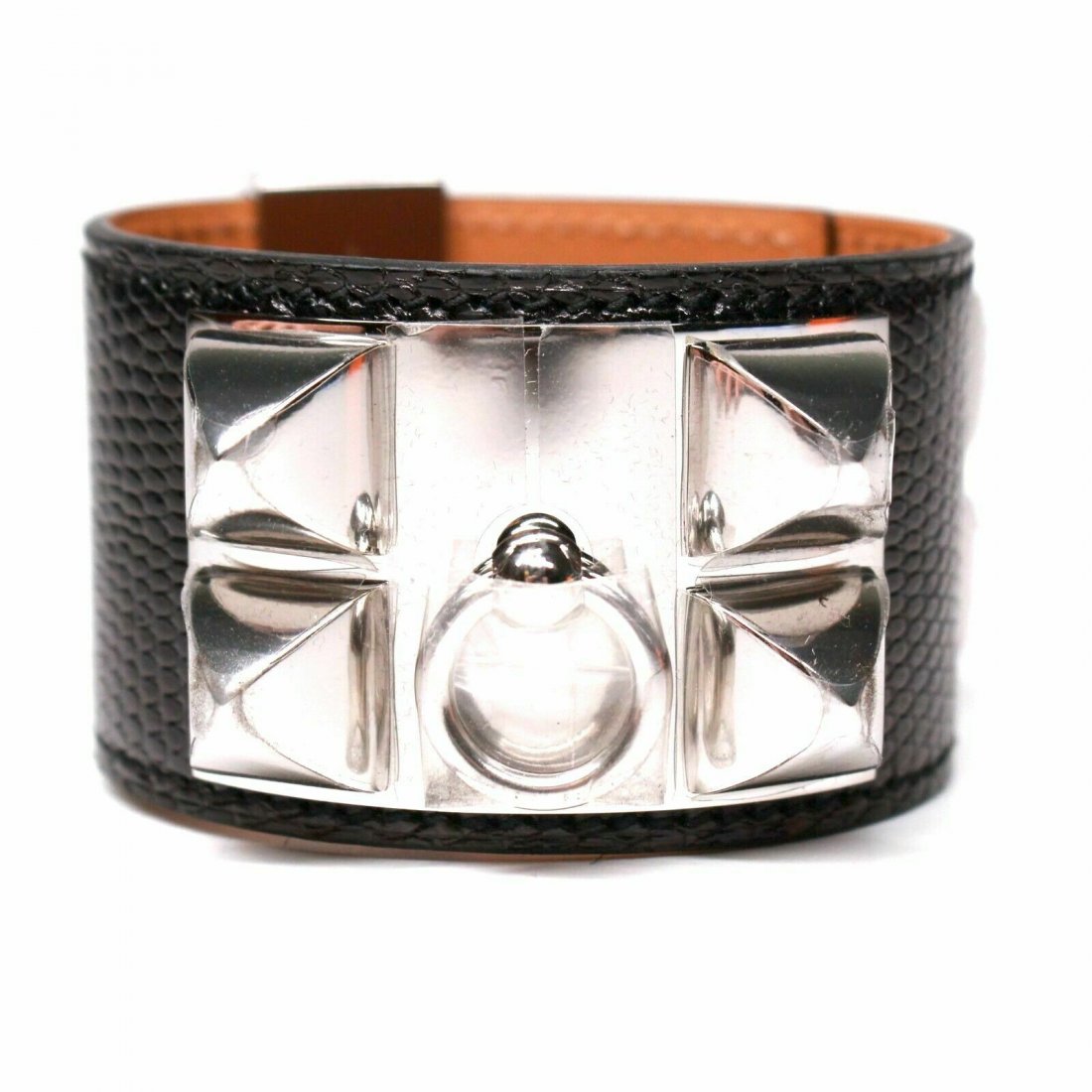 Hermes - New - CDC Silver Stud Lizard Leather Bracelet (1 of 4)