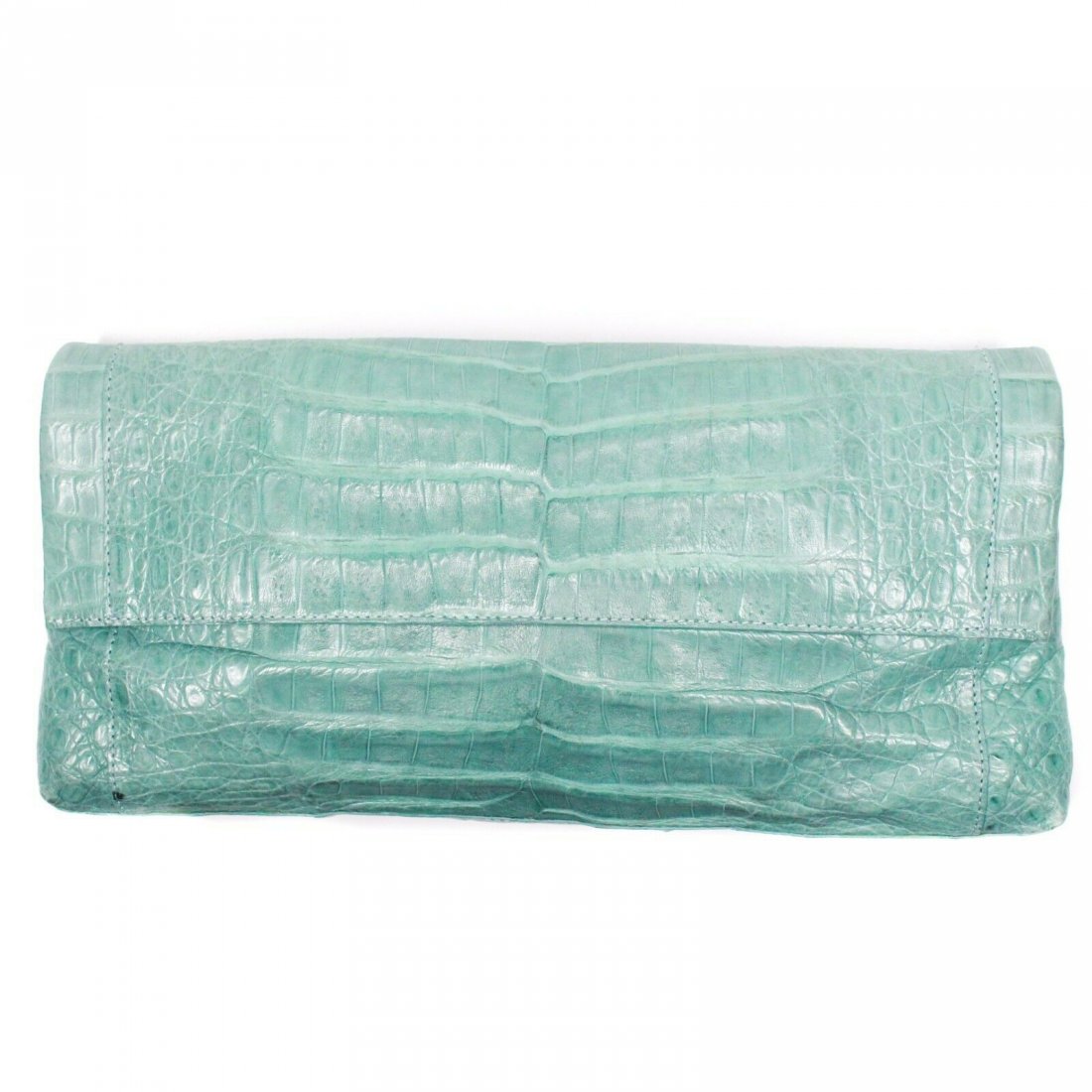 Nancy Gonzalez - New - Crocodile Clutch -  Teal Blue (1 of 4)