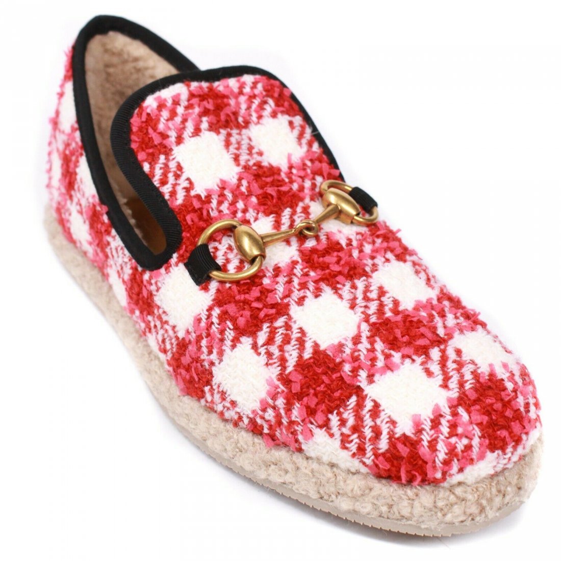 Gucci - New - Wool Fria Horsebit Esapdrille - Red White (1 of 4)