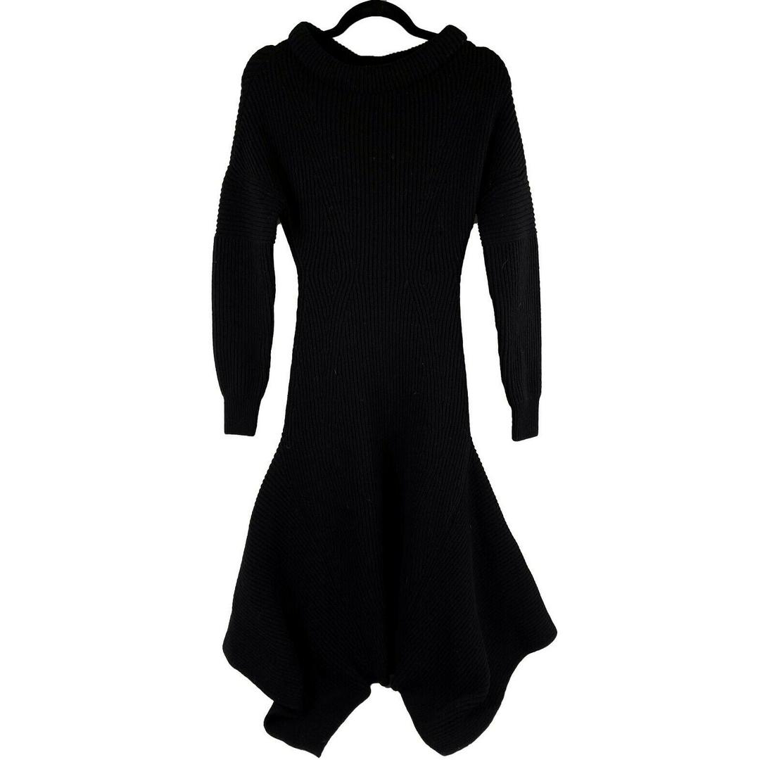 Alexander McQueen - New w/ Tags - 2021 Black Rib Knit Flared Dress - XS: Alexander McQueen - New w/ Tags - 2021 Black Rib Knit Flared Dress - XSAlexander McQueen - New w/ Tags - Black Rib Knit Flared - Black - XS - Dress Description * From the 2021 Collection, this mid-len