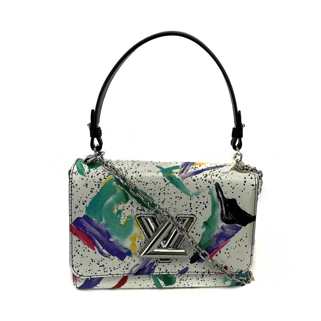 Louis Vuitton - Limited Edition Splash Print Twist MM-White Top Handle W/ Strap (1 of 11)
