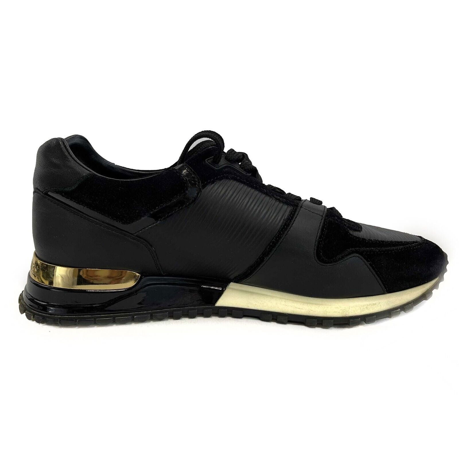 Louis Vuitton - Leather & Suede Run Away Sneakers- Black - 37 / US 7 (1 of 9)