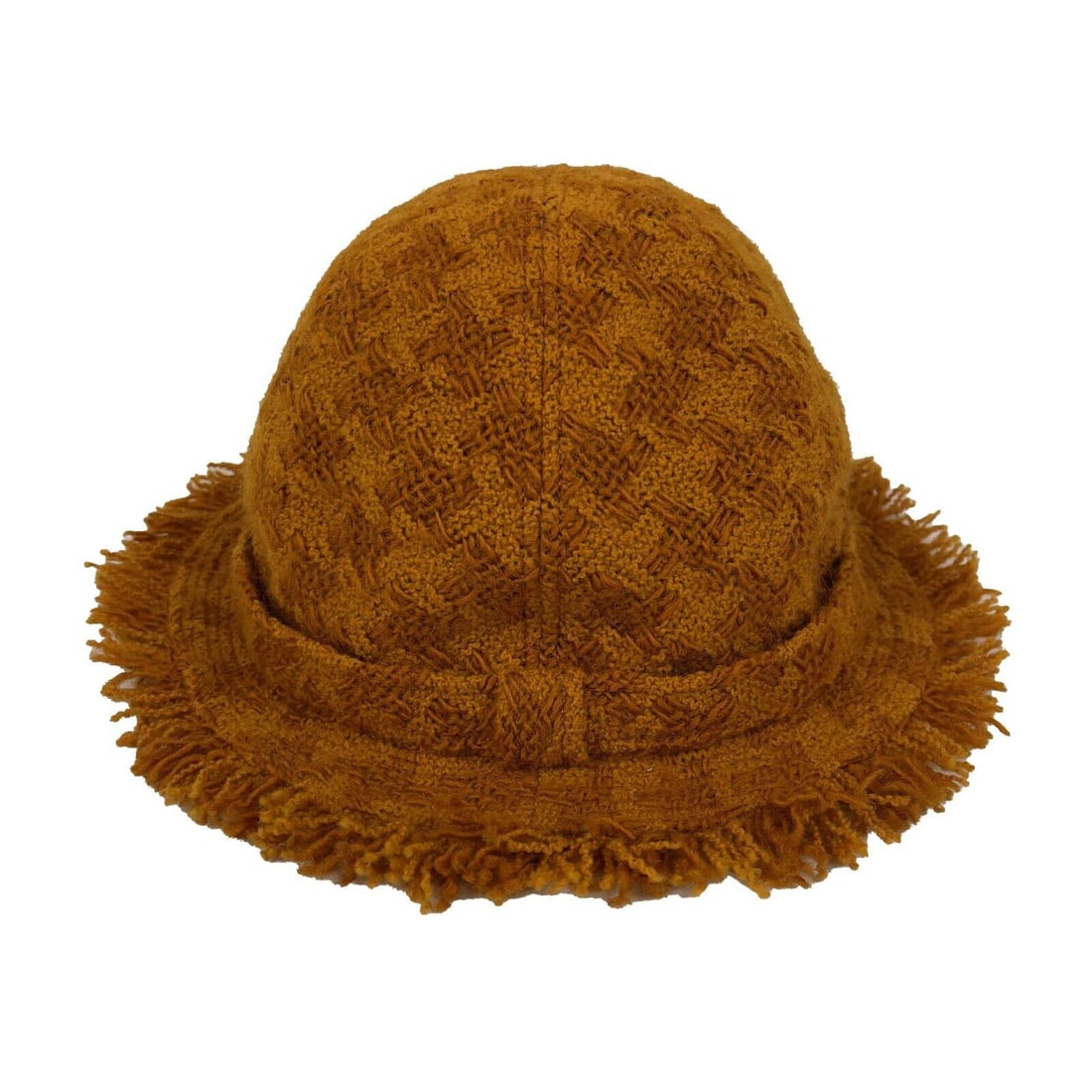 CHANEL - Vintage Orange Cloth Yarn Bucket Hat - Fringe Detail - 57 / S (1 of 9)