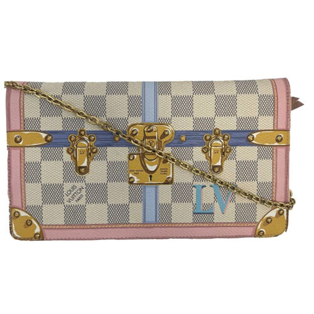 Louis Vuitton - Rare Damier Azur Summer Trunks Pochette Weekend Chain Crossbody (1 of 9)