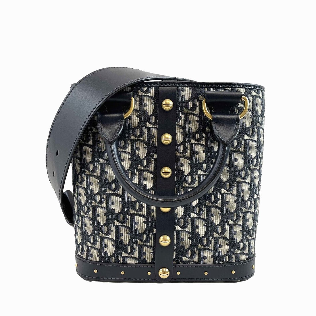 Christian Dior Oblique Studded 2017 DiorAvenue Blue Top Handle Crossbody Bag (1 of 9)
