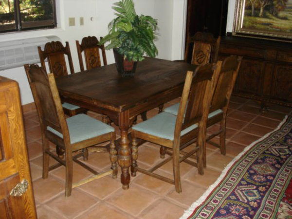 Dining Room Set Circa 1920s: Dining Room Set, table, chairs and 2 chests