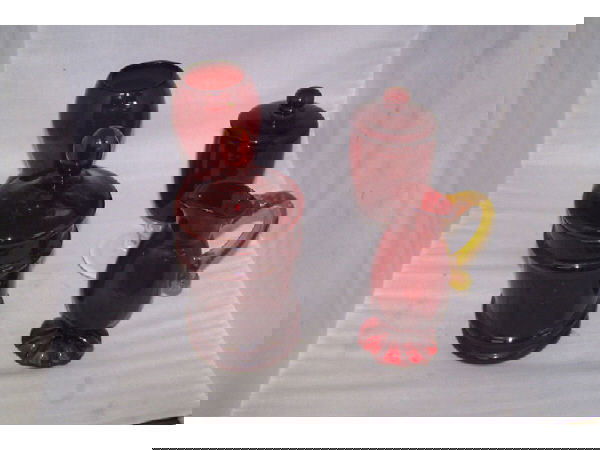 Lot of 11 Pcs. Ruby Red Glassware Items: Varying sizes and shapes. No damage.