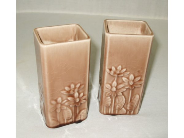 Pair of Matched ROOKWOOD Floral Vases