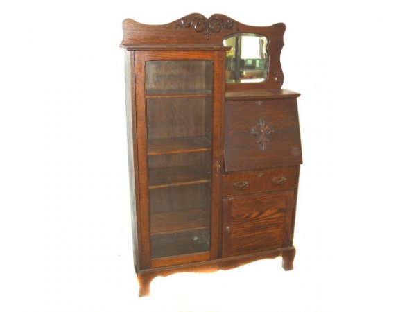 American Oak Side by Side Secretary Bookcase