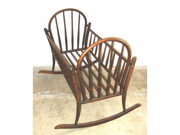 19th Century Hand Painted Baby Craddle