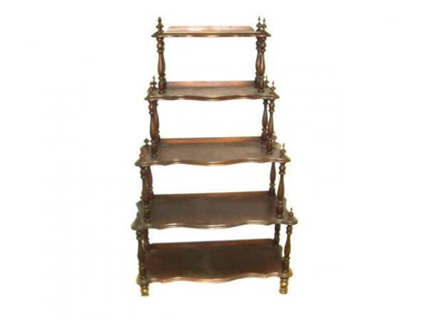 Victorian Walnut 5 Tier Etagere Shellf