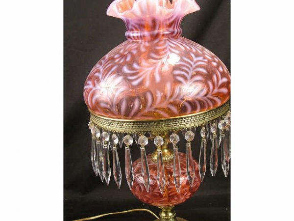 Fenton Daisey & Fern Cranberry Lamp - 2
