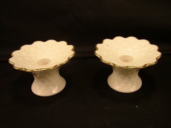 Pr. Lenox Porcelain Candlesticks