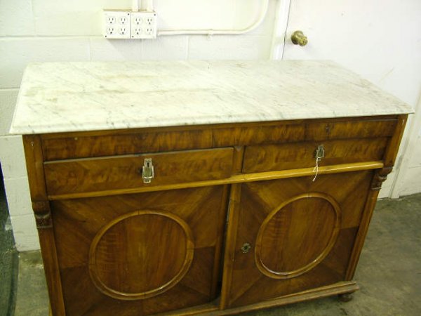 Walnut 19th Century Marbletop Server - 2